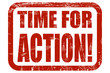 Grunge Stempel rot TIME FOR ACTION!