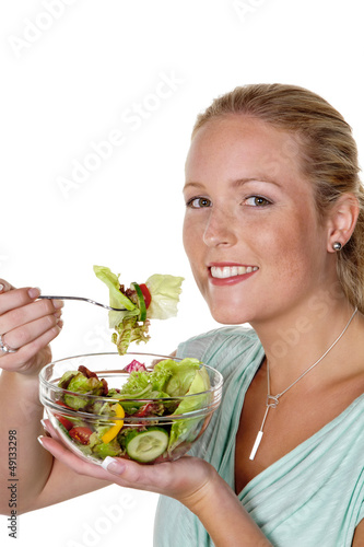 Photo: Frau mit Salat Frau mit Salat