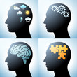 Human head with brain concepts, eps10 vector