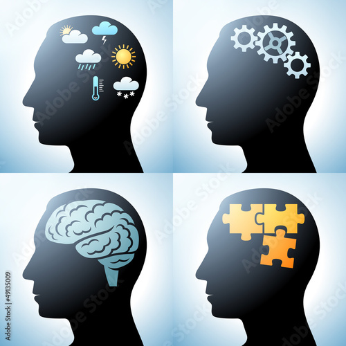 Vector: Human head with brain concepts, eps10 vector Human head with brain concepts, eps10 vector