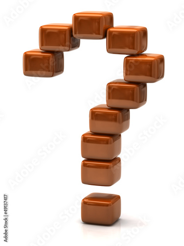Illustration: Question mark made of orange cubes Question mark made of orange cubes