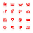 Set valentine's day red icons