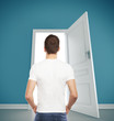 guy and  opened door