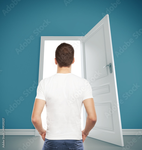 Photo: guy and opened door guy and opened door