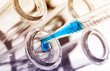 Science and medical glassware and test tube.
