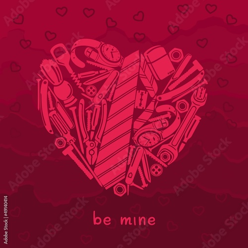Vector: Valentine card for manly men Valentine card for manly men