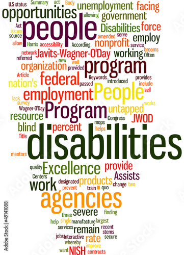 Vector: Excellence Program Assists People With Disabilities Concept Excellence Program Assists People With Disabilities Concept