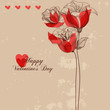 Floral greeting card, Valentine's card