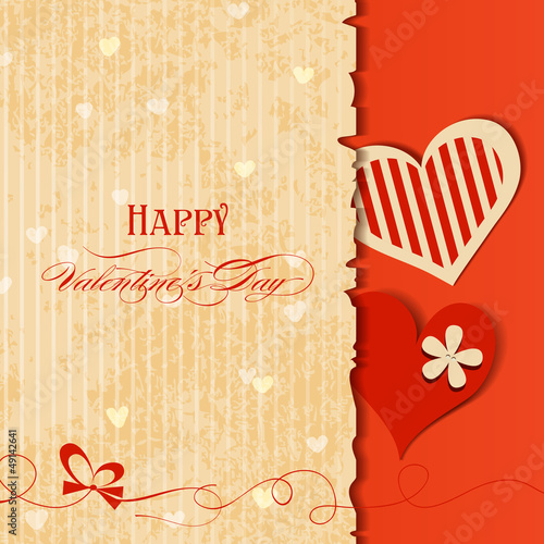 Vector: Love card, retro Valentines design with hearts Love card, retro Valentines design with hearts