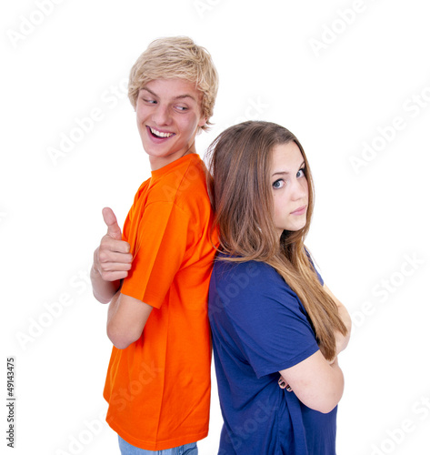 Photo: Teenagerpärchen mit Daumen hoch Teenagerpärchen mit Daumen hoch