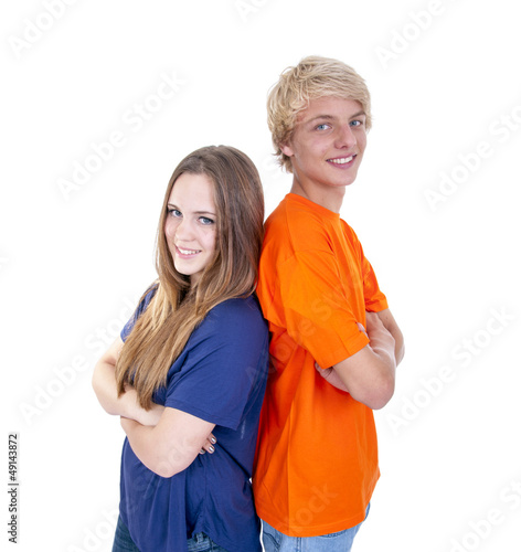 Photo: Teenager Rücken an Rücken Teenager Rücken an Rücken