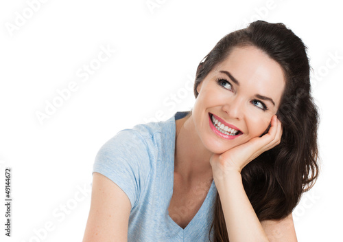Photo: Isolated portrait of happy woman Isolated portrait of happy woman