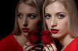 beautiful woman with rose