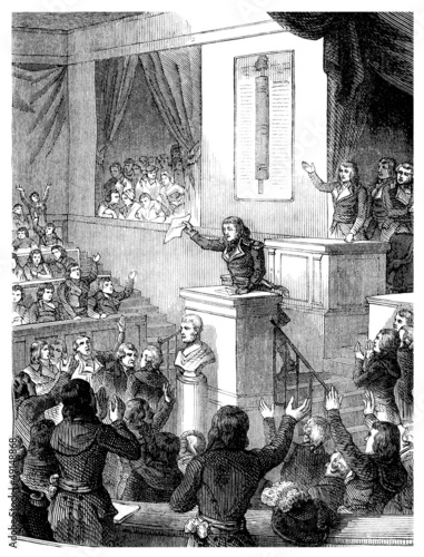 Illustration: Politic Assembly - France (Directoire : begining 19th century) Politic Assembly - France (Directoire : begining 19th century)