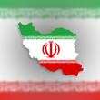 Map of Iran and Iranian flag illustration