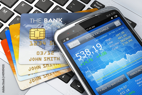 Illustration: Mobile banking and finance concept Mobile banking and finance concept