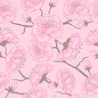 Cherry blossom seamless flowers pattern.