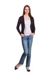 Photo: Pretty long-haired girl in blue jeans Pretty long-haired girl in blue jeans