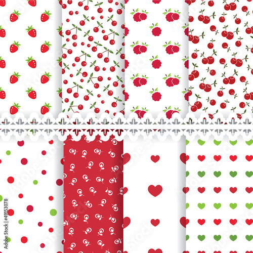 Vector: Set of floral seamless patterns Set of floral seamless patterns