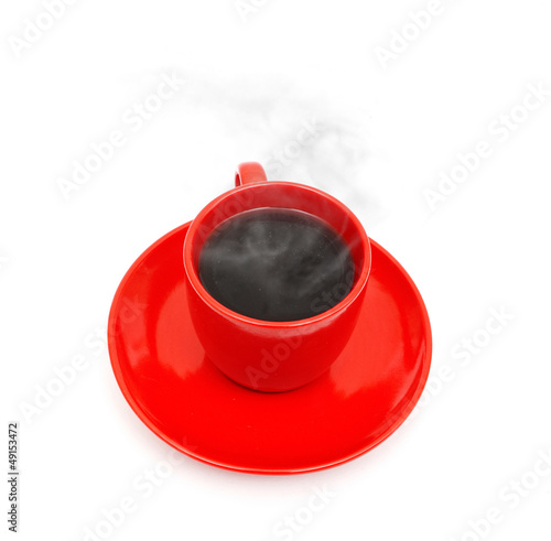 Photo: red cup of coffee red cup of coffee