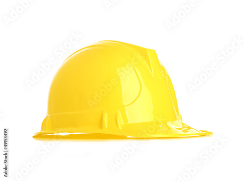 Photo: Isolated yellow helmet Isolated yellow helmet
