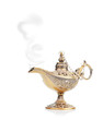 Aladdin magic lamp isolated on white