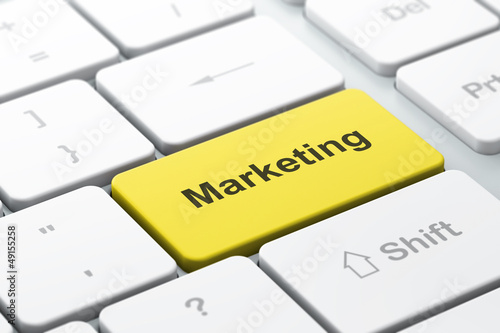 Illustration: Marketing concept: computer keyboard with Marketing Marketing concept: computer keyboard with Marketing