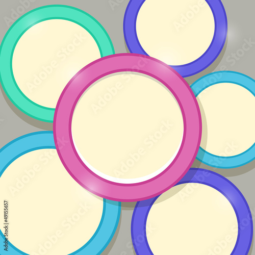 Vector: Abstract Modern Shiny Card Template with Colorful Rings Abstract Modern Shiny Card Template with Colorful Rings