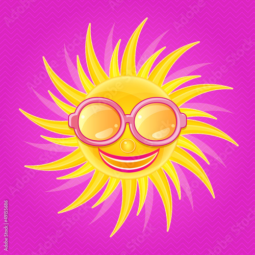 Vector: Shiny Yellow Sun with Smile Shiny Yellow Sun with Smile