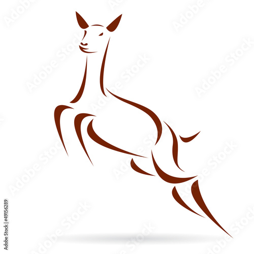 Vector: Vector illustration of deer symbol - tattoo Vector illustration of deer symbol - tattoo