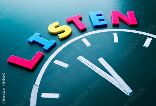 Photo: Time to listen concept Time to listen concept