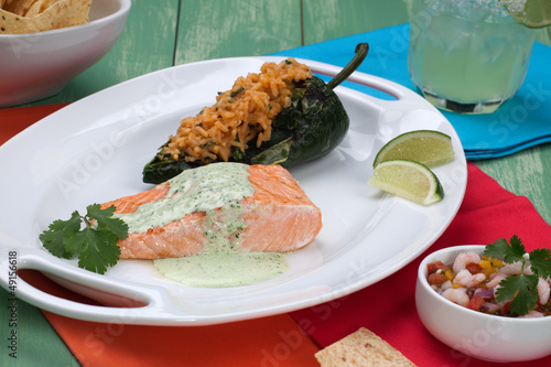 Photo: Grilled Salmon With Cilantro - Jalapeno Creme Grilled Salmon With Cilantro - Jalapeno Creme