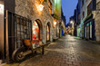 Old city street at night