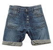 Denim shorts with hem
