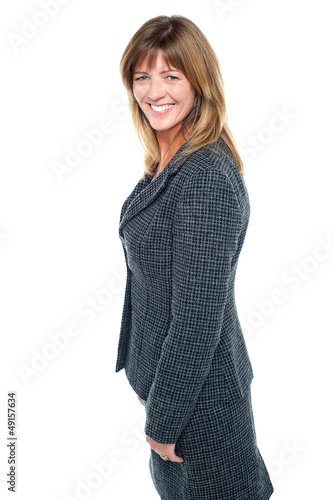 Photo: Modern smiling female employee Modern smiling female employee