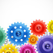 Techno background with colorful gears.