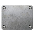 Metal plate with rivets on white background