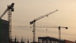 Lifting construction crane. construction site 