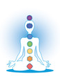 Man silhouette in yoga position