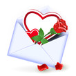 Vector: Envelope with rose Envelope with rose