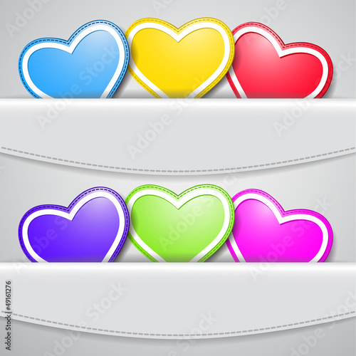 Vector: Set of colored hearts Set of colored hearts