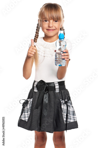 Photo: Little girl with bottle of water Little girl with bottle of water