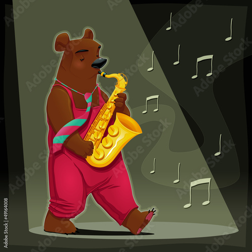 Vector: Musician Bear. Musician Bear.