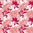 Tropical leaves - vector seamless pattern