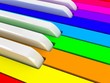 Иллюстрация: Rainbow piano keys. Rainbow piano keys.