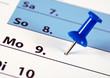 Kalender mit Pin