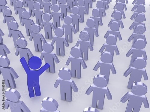 Illustration: Crowd of puppets. Leader concept. Crowd of puppets. Leader concept.