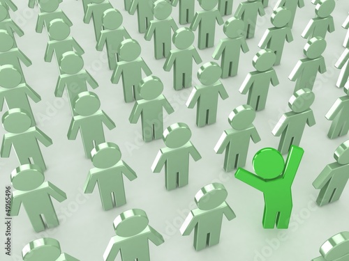 Illustration: Crowd of puppets. Leader concept. Crowd of puppets. Leader concept.