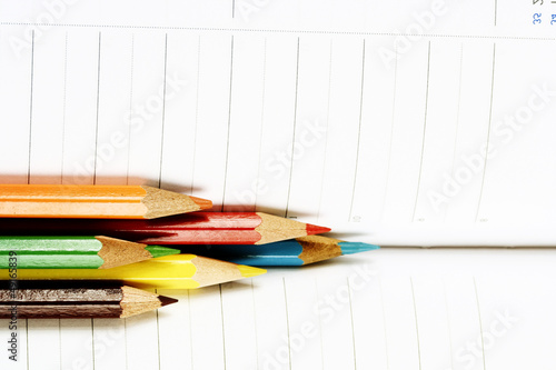 Photo: Color pencil and agenda Color pencil and agenda