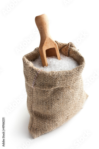 Photo: sea salt in jute sack sea salt in jute sack